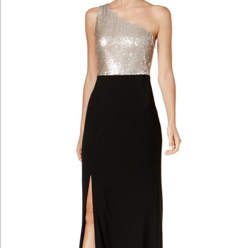 NWT Calvin Klein Maxi One-Shoulder Dress